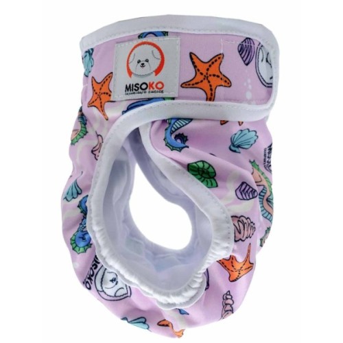 Підгузки для тварин MISOKO&CO багаторазові для собак-сук, з морськими кониками S 1 шт. рожеві (HAINMSK63937)