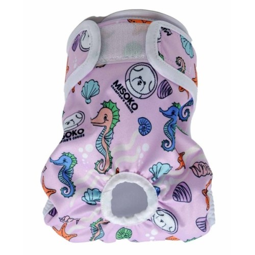 Підгузки для тварин MISOKO&CO багаторазові для собак-сук, з морськими кониками S 1 шт. рожеві (HAINMSK63937)