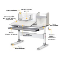 Парта Mealux Vancouver Multicolor з полицею (BD-620 W/G MC с полкой)