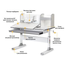 Парта Mealux Vancouver Multicolor з полицею (BD-620 W/G MC с полкой)