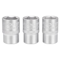 Набір торцевих головок Stanley орцевих 1/2" Maxi Drive, із шестигранним профілем, 3 шт: 17, 18, 19 мм. (FMMT17094-0)