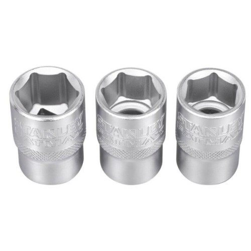 Набір торцевих головок Stanley орцевих 1/2" Maxi Drive, із шестигранним профілем, 3 шт: 17, 18, 19 мм. (FMMT17094-0)