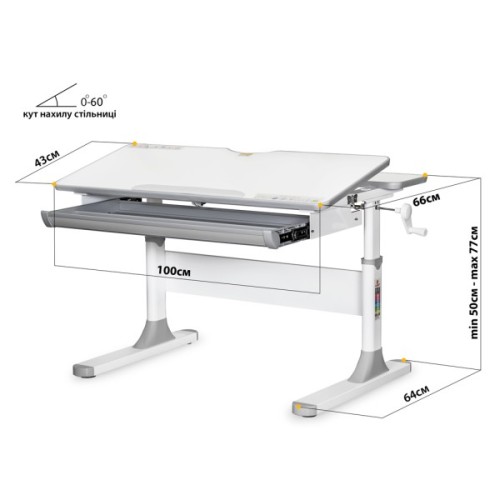 Парта Mealux Edmonton Multicolor G Liite (BD-610 W/MC + G Lite)
