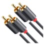 Кабель мультимедійний 2xRCA M to 2xRCA M 3.0m AV104 black Ugreen (10519)