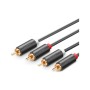 Кабель мультимедійний 2xRCA M to 2xRCA M 3.0m AV104 black Ugreen (10519)