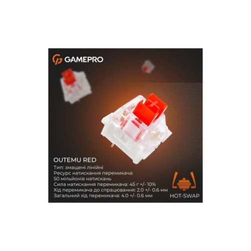 Клавіатура GamePro Genesis Metallic MK110G Outemu Red Switch USB UA Gray (MK110G)