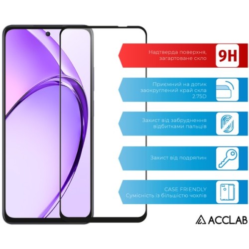 Скло захисне ACCLAB Full Glue Oppo A80 Black (1283126598883)