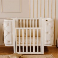 Ліжечко Angelo Luna гудзики біле (єкошкіра) 120х60 (12010)