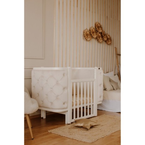 Ліжечко Angelo Luna гудзики біле (єкошкіра) 120х60 (12010)