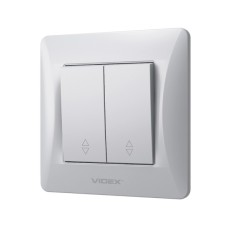 Перемикач Videx BINERA 2кл прохідний срібний йшов (VF-BNSW2P-SS)