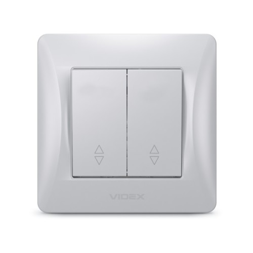 Перемикач Videx BINERA 2кл прохідний срібний йшов (VF-BNSW2P-SS)