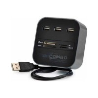 Концентратор Voltronic USB 2.0 to 3xUSB 2.0 + SD/MMC/TF/M2 black (CUB3-B)