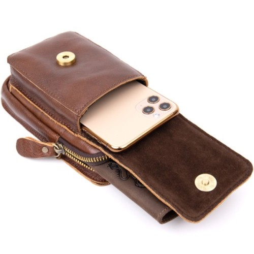 Сумка Vintage Поясна чоловіча Коричнева (20417)