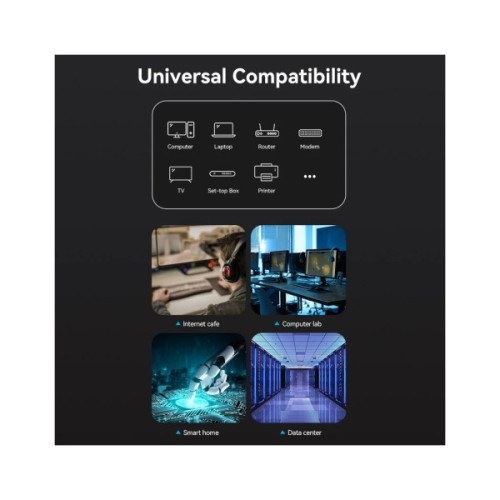 Патч-корд 8м, S/FTP cat 8 RJ-45 black Vention (IKKBK)