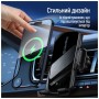 Універсальний автотримач ColorWay FlameGrip, автозажим, Wireless Charger 15W Black (CW-CHAW070Q-BK)