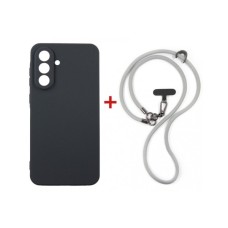 Чохол до мобільного телефона Dengos Case + Cross-body Strap Samsung Galaxy A37 Black+Grey (DG-KM-CCRB-01)