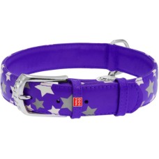Нашийник для тварин WAUDOG Glamour з QR паспортом "Зірочка" S Ш 20 мм Д 30-39 см фіолетовий (35869)
