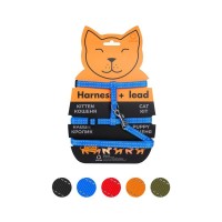 Шлея для котів Dog Extreme з нейлону з повідцем Ш 10 мм Д 110 см блакитна (42852)