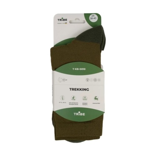 Шкарпетки Tribe Trekking olive 38-40 (T-KB-0010-olive-38-40)