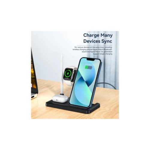 Зарядний пристрій Essager 4-in-1 wireless charger 15W foldable desktop black (EWXZM-JC01-Z)