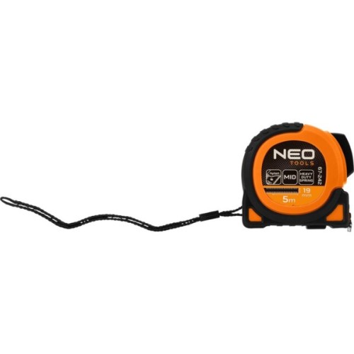 Рулетка Neo Tools Super Black, 5мx19мм, з фіксатором змотування, магніт (67-242)