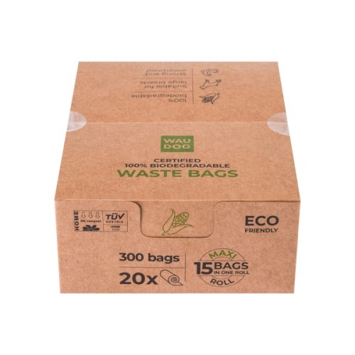 Пакети для собак Waucat Біорозкладні МАКСІ 22х33 см 20 рул (300 шт) (9945)