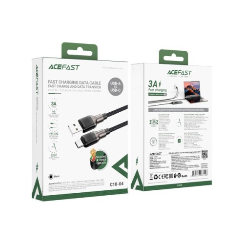Дата кабель USB 2.0 AM to USB-C 1.2m 3.0A silicone braid Acefast (6974316283126)