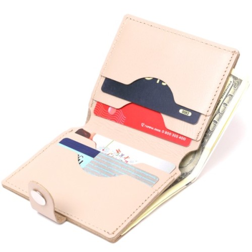 Портмоне Shvigel Шкіряне Бежеве (16510)