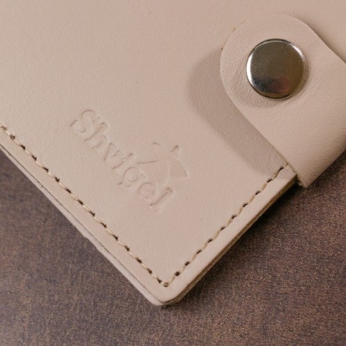 Портмоне Shvigel Шкіряне Бежеве (16510)