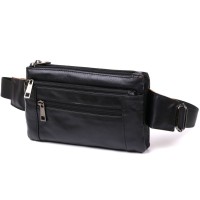 Сумка Vintage На пояс з натуральної шкіри Чорна (20474)