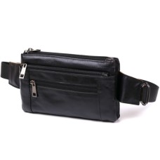 Сумка Vintage На пояс з натуральної шкіри Чорна (20474)