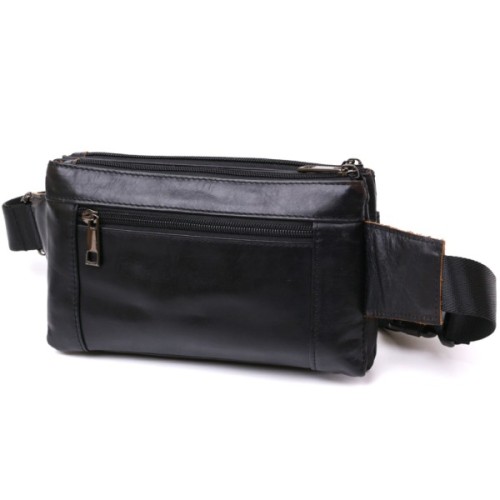 Сумка Vintage На пояс з натуральної шкіри Чорна (20474)