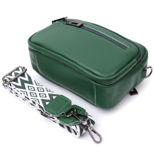 Сумка Vintage З натуральної шкіри Зелена (22639)