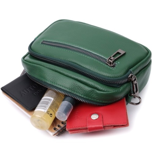 Сумка Vintage З натуральної шкіри Зелена (22639)