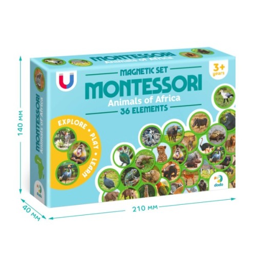 Навчальний набір DoDo Магнітний набір Монтесорі Тварини на континентах: Африка (200284)