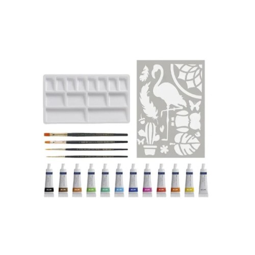 Акварельні фарби Faber-Castell Watercolours Painting Set 12 кольорів у тубах по 5 мл з аксесуарами (169618) (32663)