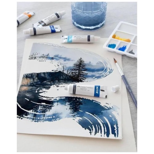 Акварельні фарби Faber-Castell Watercolours Painting Set 12 кольорів у тубах по 5 мл з аксесуарами (169618) (32663)