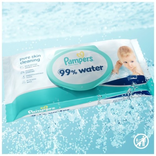 Дитячі вологі серветки Pampers 99 Water, 240 шт (8006530116305)