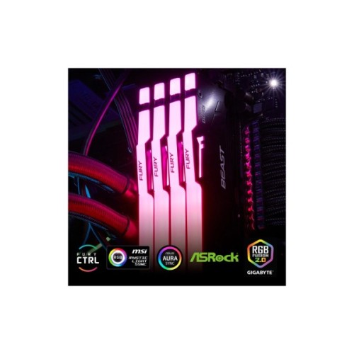 Модуль пам'яті для комп'ютера DDR5 128GB (2x64GB) 5600 MHz Beast RGB Kingston Fury (ex.HyperX) (KF556C40BBAK2-128)