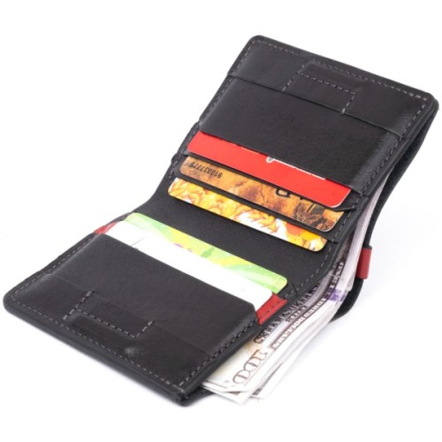 Портмоне Grande Pelle У гладкій шкірі Чорне (11327)