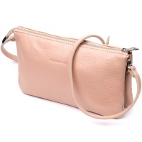 Сумка Grande Pelle З натуральної зернистої шкіри Пудрова (11698)
