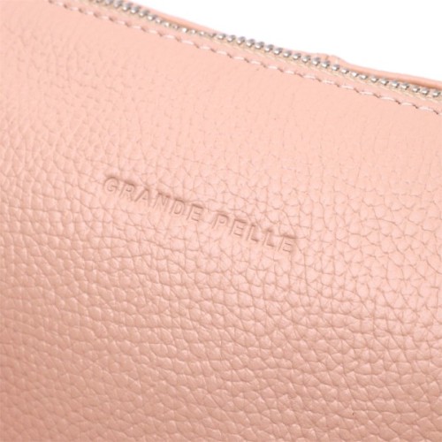 Сумка Grande Pelle З натуральної зернистої шкіри Пудрова (11698)