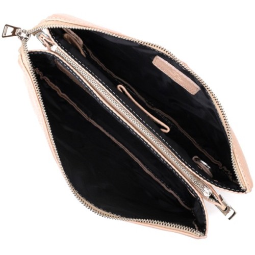 Сумка Grande Pelle З натуральної зернистої шкіри Пудрова (11698)