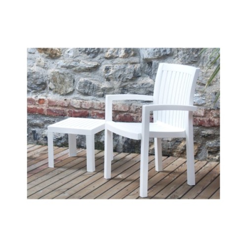 Стіл садовий PAPATYA до шезлонга Suda білий (4348)