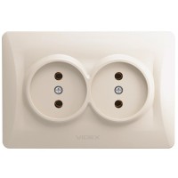 Розетка Videx BINERA 2ая кремова (VF-BNSK2-CR)