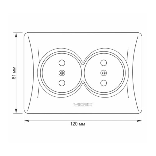 Розетка Videx BINERA 2ая кремова (VF-BNSK2-CR)