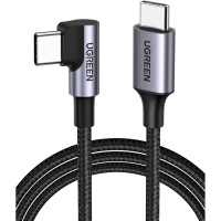 Дата кабель USB-C to USB-C 0.5m 3A 60W 90° corner US255 black/gray Ugreen (50122)