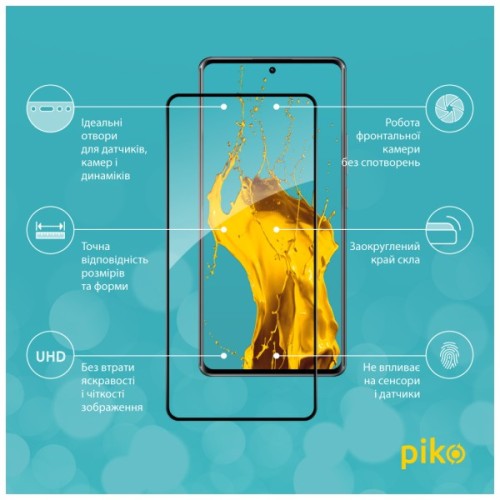 Скло захисне Piko Full Glue Xiaomi Redmi Note 14 Pro 5G Black (1283126623660)