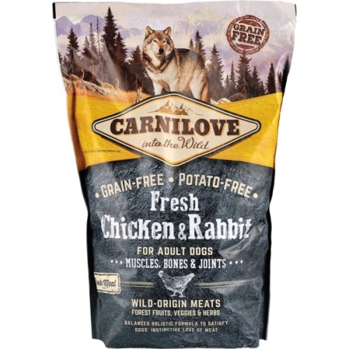 Сухий корм для собак Carnilove Fresh Chicken and Rabbit for Adult dogs 1.5 кг (8595602527502)