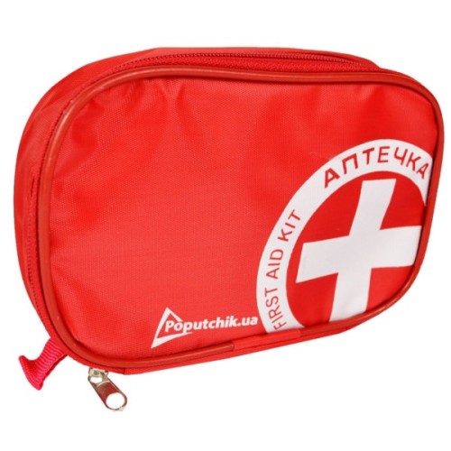 Автомобільна аптечка Poputchik згідно ТУ футляр м'який червоний 19х8х14 (02-006-М)